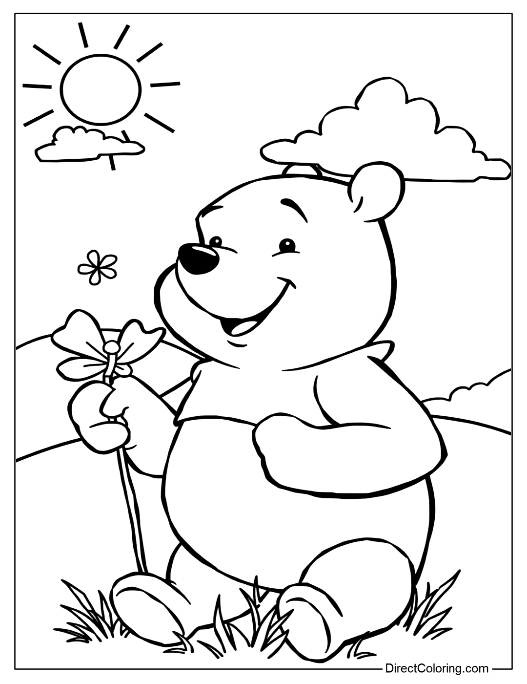 Cute Pooh Coloring Page